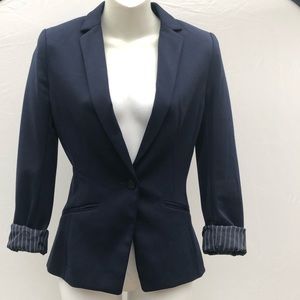 H&M Navy Blazer with Pinstripe Lining Size 2
